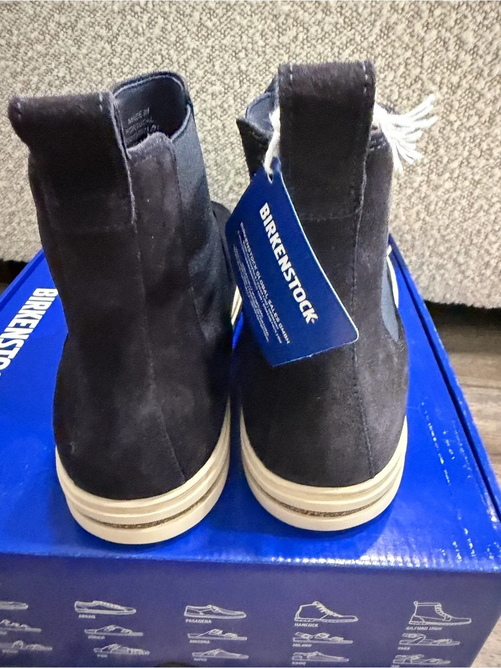 Birkenstock Men's Black Chukka Boots with Cream Sole